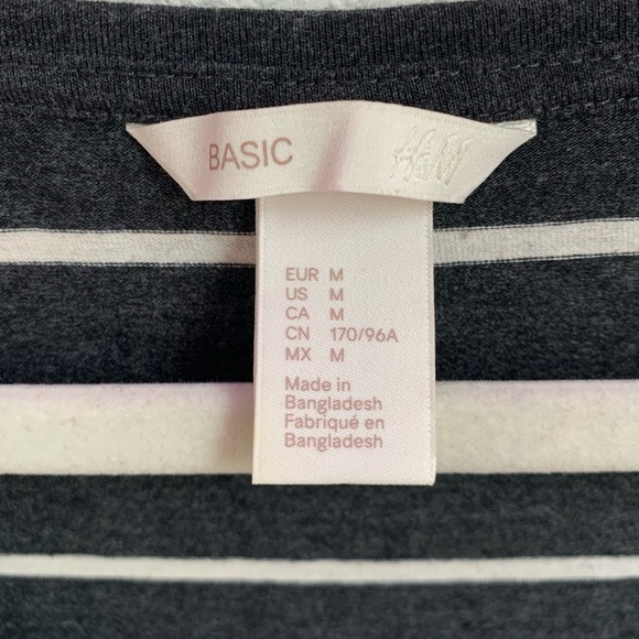 Grey/White Stripe Bodycon Short Sleeve Dress SZ: M - Picture 3 of 3